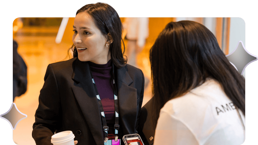 Attendee sharing their experience at Success Connect