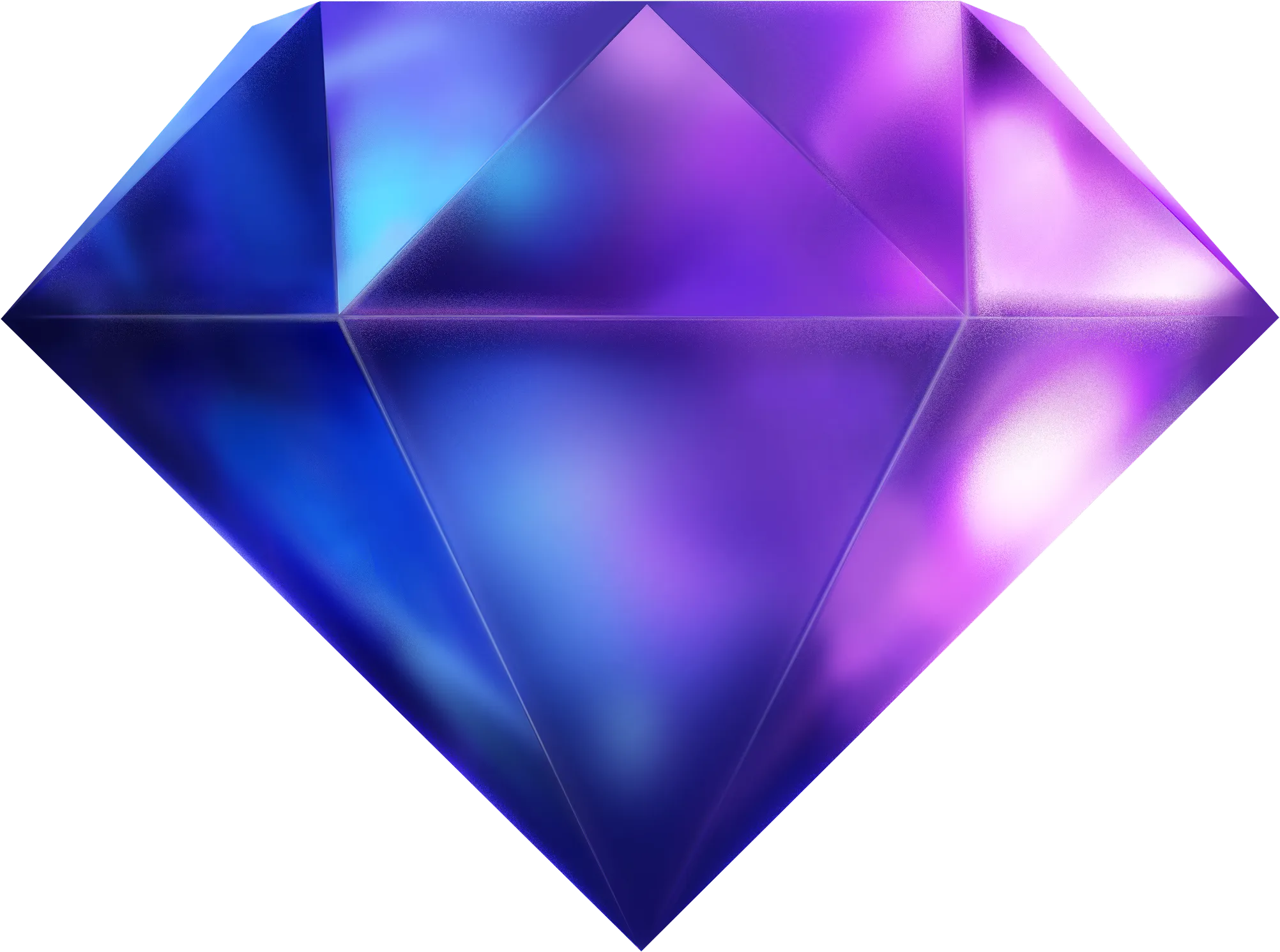 3D Joule faceted gem in purple, indigo and pink tones