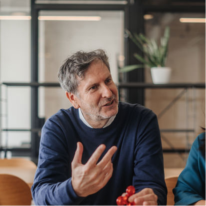 Businessperson speaking in a meeting - stock photo