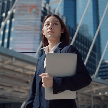 Businesswoman Commuting to work - stock photo