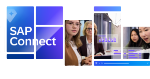 SAP Connect Virtual event overview hero with group of women looking at the same laptop
