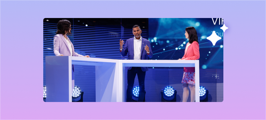 虚拟演播室中的 SAP Sapphire 演讲嘉宾