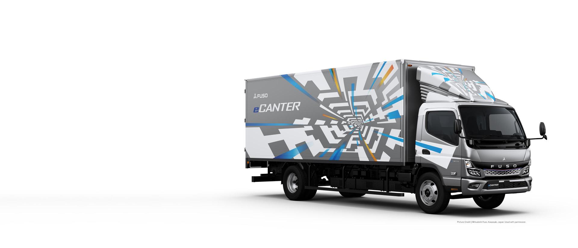 Mitsubishi Fuso eCanter truck with design