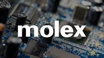 Molex 公司_SAP Business Network 客户，背景为一块计算机电路板