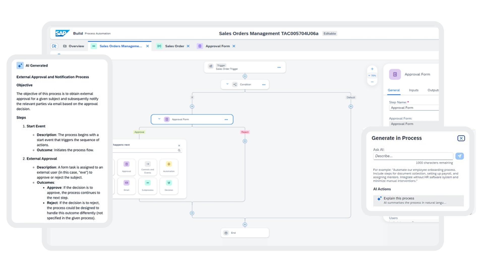 截屏：SAP Build Process Automation [流程自动化] 中的流程构建工具
