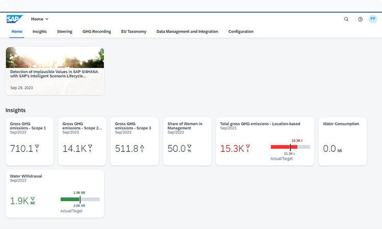 Enablement service for SAP Sustainability Control Tower