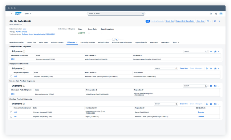 Manage each step of supply chain orchestration