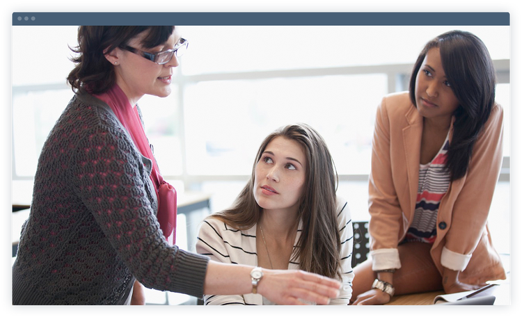 A group of people in discussion