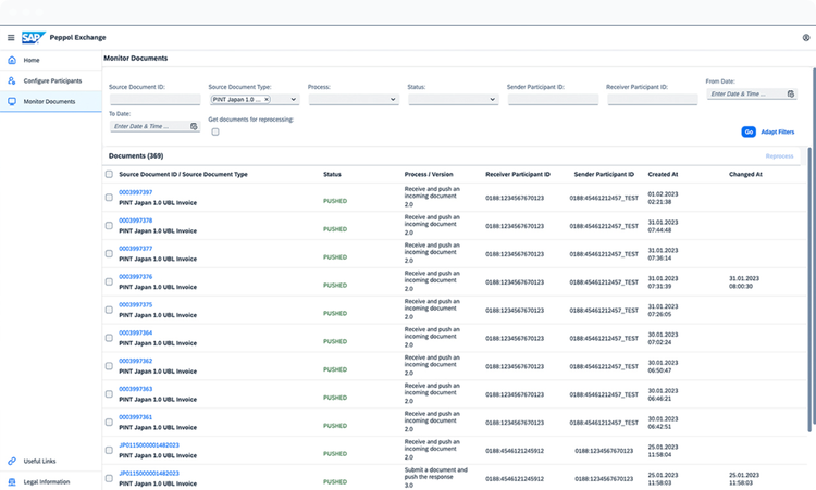 A browser showing Monitor Documents page