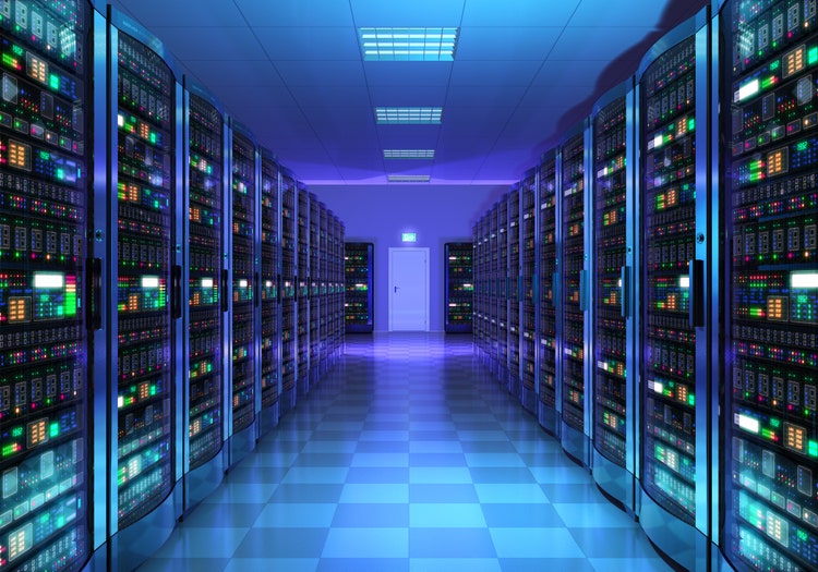 数据中心内的服务器机房